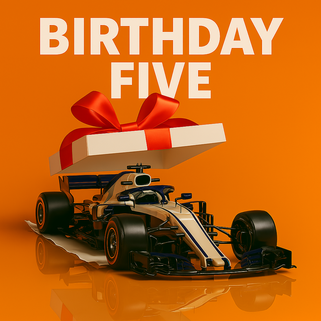 BIRTHDAY PACKAGE FOR 5 DRIVERS - 1 HOUR