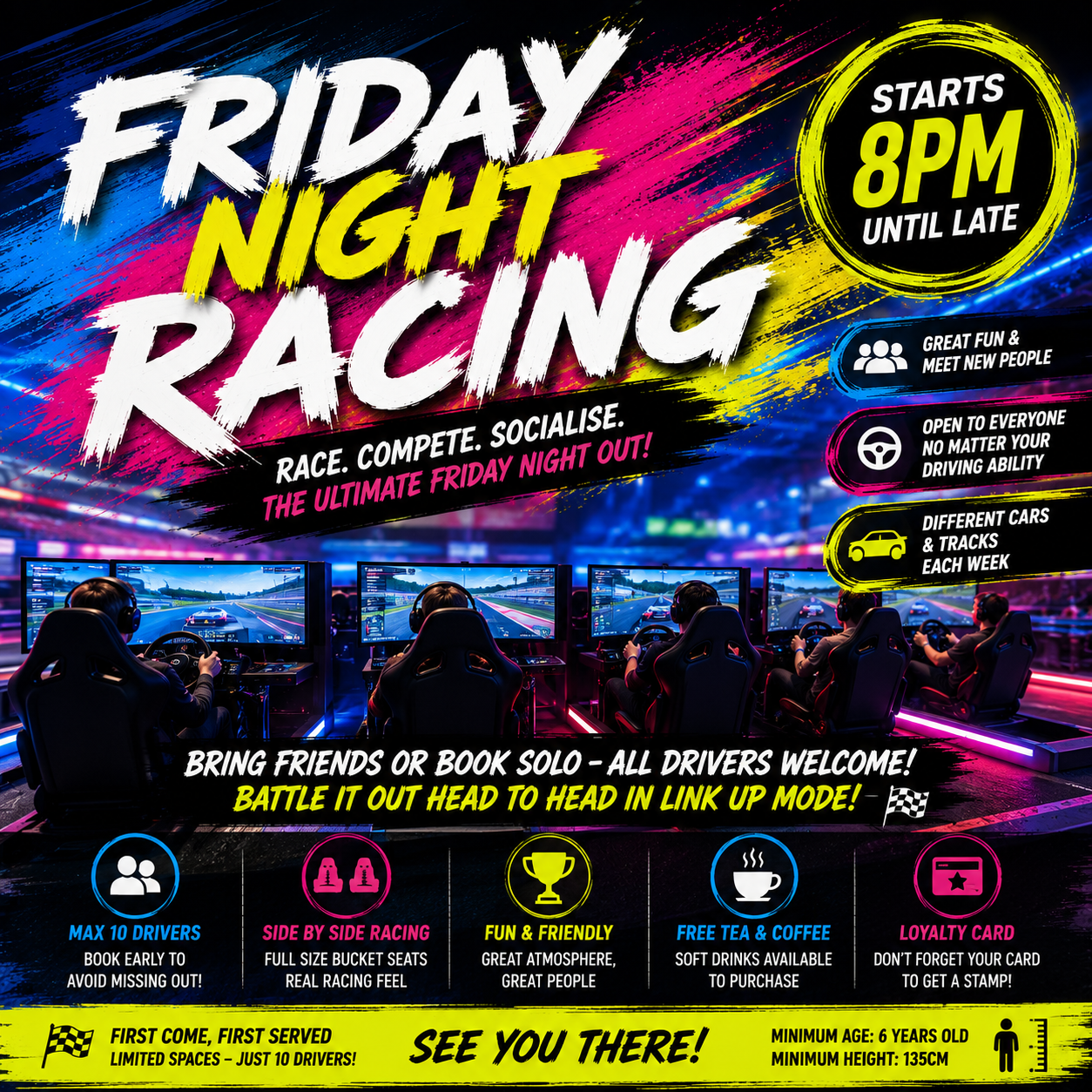 FRIDAY NIGHT SOCIAL - RACE NIGHT - 8PM UNTIL LATE