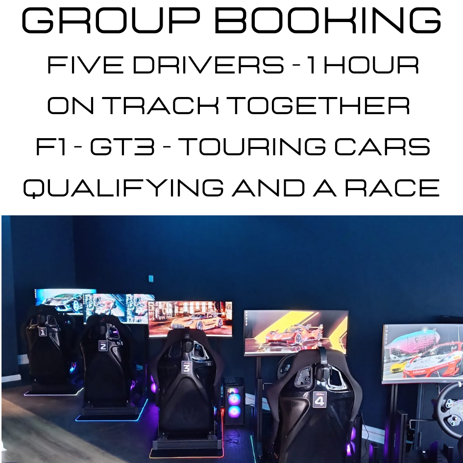 1 HOUR GROUP BOOKING FOR 5 DRIVERS RACING AGAINST EACH OTHER