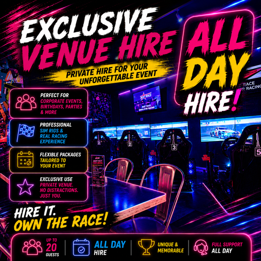 9)    ALL DAY EXCLUSIVE HIRE OF THE JUST RACE VENUE