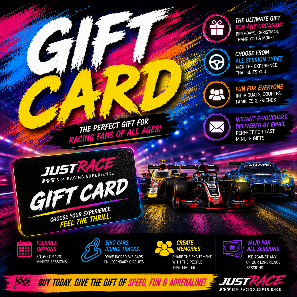 JUST RACE GIFT CARD - FROM £10